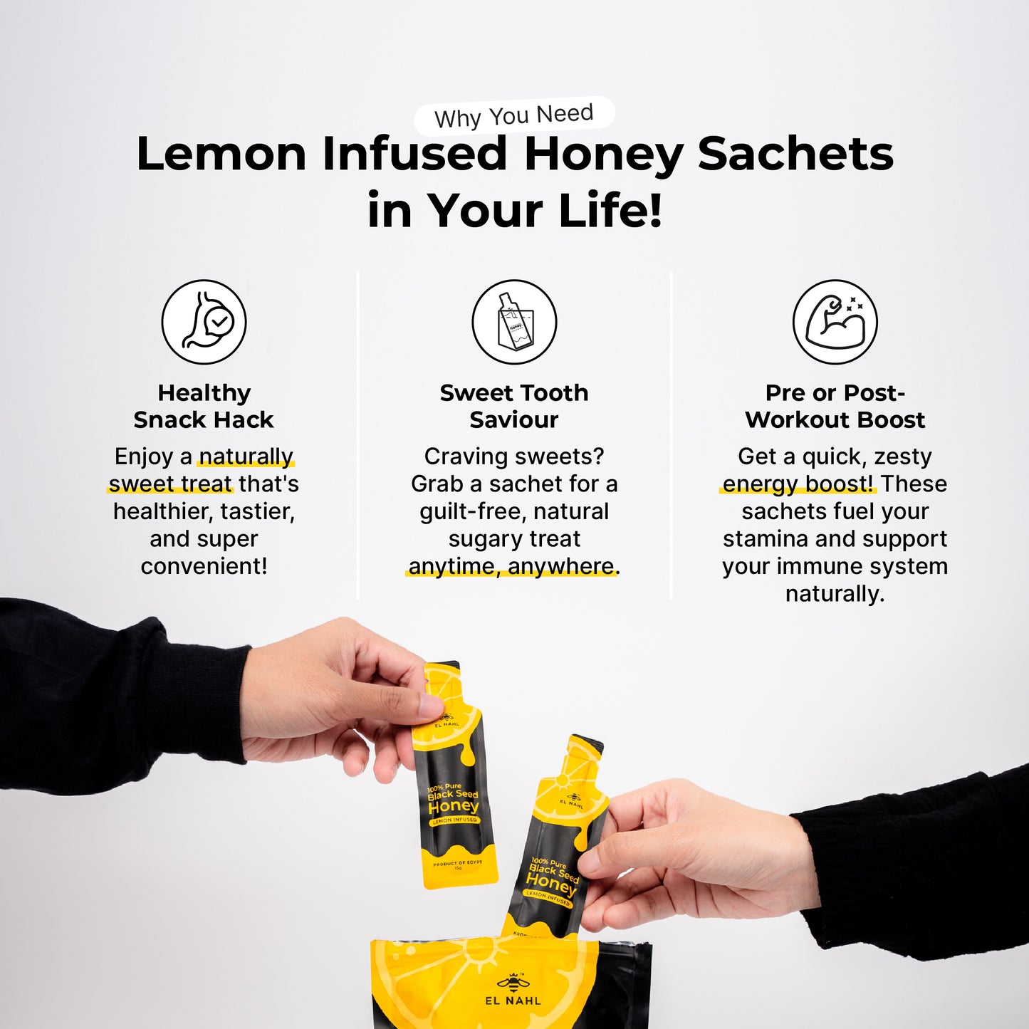 Lemon Infused Honey Sachets