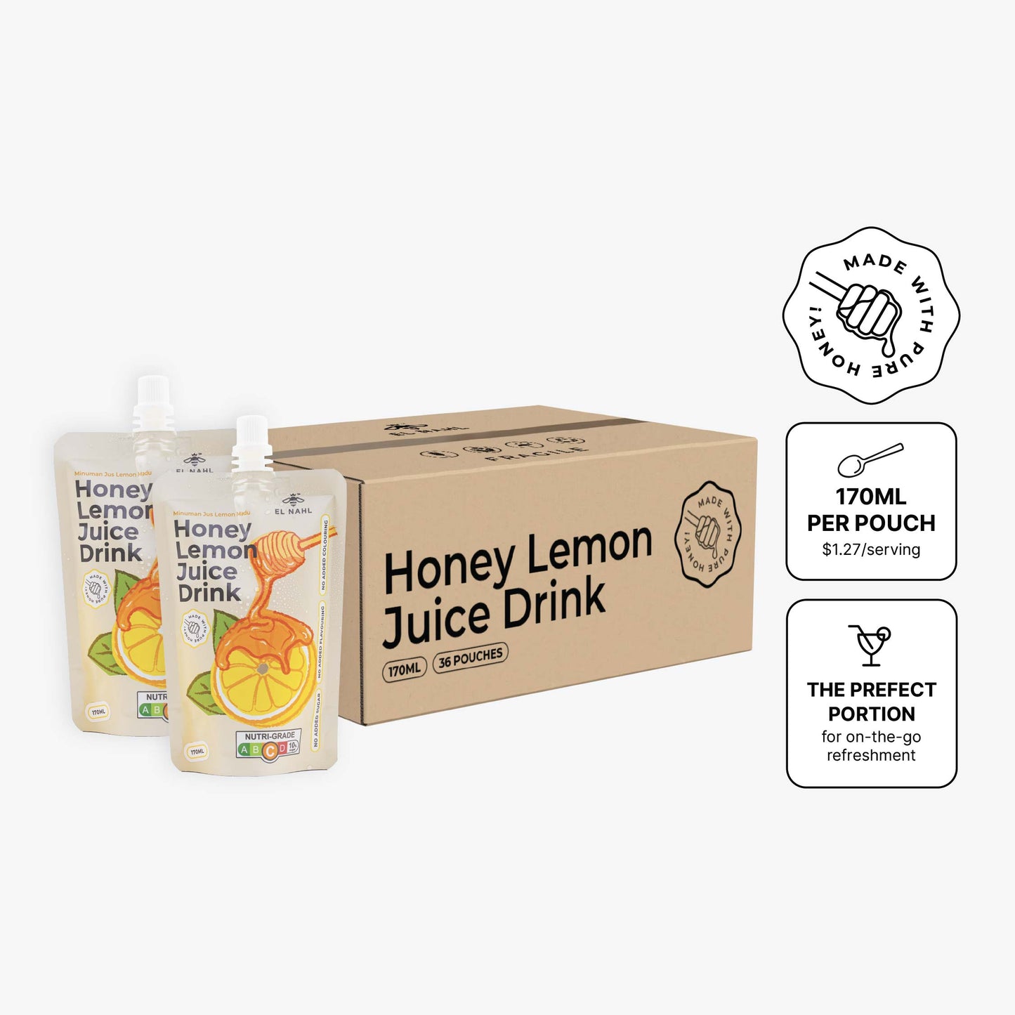 PO Honey Lemon Juice Drink - Box of 36's